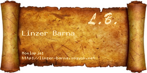 Linzer Barna névjegykártya